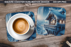 Christmas Coaster Sublimation, Christmas Coaster PNG Design Product Image 1