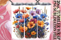Colorful Flower Pattern Tumbler Sublimation Product Image 1