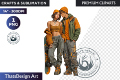Alpine Winter Sports Fashion and Cabin Clipart PNG Product Image 1