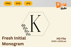 Fresh Initial Monogram - Modern Botanical Letters Product Image 1