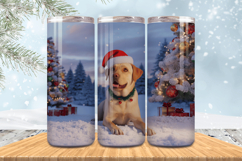 Winter Dog Christmas Snowflake PNG, Icy Tree 20oz Tumbler wr Product Image 1