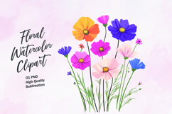Watercolor floral clipart sublimation png Product Image 1