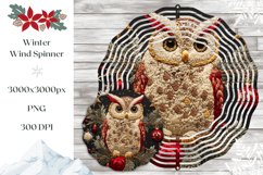 Knitted Winter Owl Wind Spinner, Knitted Christmas Print Product Image 1