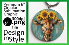 Keychain Giraffe Round Design Spring Product Image 1