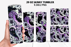 Ghost Skinny Tumbler 20oz Wrap Design, Halloween Tumbler PNG Product Image 1
