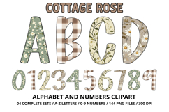 Cottage Floral Alphabet PNG Letters &amp; Numbers 300DPI Product Image 1