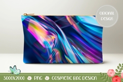 Neon Glass Cosmetic Bag, Abstract Cosmetic Bag Design Product Image 1