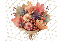 Fall Flower Bouquets Clipart PNG, Autumn Floral Clip Art Product Image 5