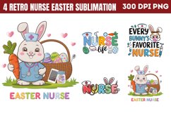 Retro Nurse Easter Sublimation Bundle PNG Product Image 2