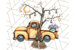 Halloween Cottagecore Truck PNG Clipart, Fall Style Clip Art Product Image 5