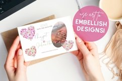 Flower & Leaf Hearts Motif Watercolor Clip Art Floral Set Product Image 2