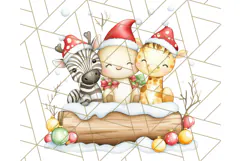 Muted Cute Safari Christmas Animal PNG Clipart, Holiday Png Product Image 5