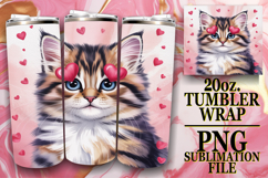 RADIANT MOMENTS 20oz TUMBLER WRAP, Valentines Cat Product Image 1