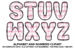 Coquette Bow Patchwork Alphabet PNG Letters &amp; Numbers 300DPI Product Image 4