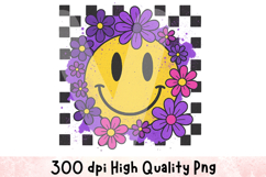 Smiley Face Floral Clipart Sublimation PNG Product Image 1