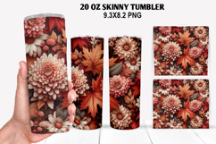 Flowers Skinny Tumbler 20oz Wrap Design, Spring Tumbler Wrap Product Image 1