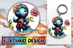 Joyful Circle Car Coaster Design PNG, Dino Product Image 1