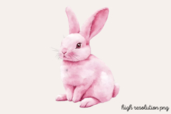 Pastel Pink Easter Watercolor Clipart PNG Product Image 1