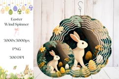 Cartoon Easter Bunny Wind Spinner PNG, Easter Wind Spinner Product Image 1