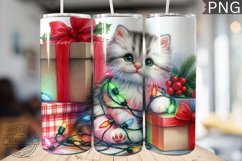 Christmas Cat Tumbler Wrap - Christmas Tumbler PNG Design Product Image 1