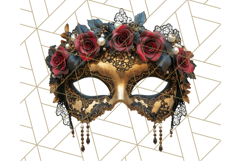 Vintage Garden Masquerade Floral Eye Mask PNG Clipart Product Image 5