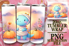 BREATHTAKING SUNSETS 20oz TUMBLER WRAP, Cute Dino Product Image 1