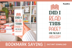 Bookmark Saying SVG | Funny Book Lovers - Was I Asleep? Product Image 1