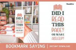Bookmark Saying SVG | Funny Book Lovers - Was I Asleep? Product Image 1