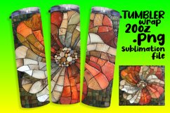 Abstract Mosaic Floral Tumbler Wrap Art 20oz Product Image 1