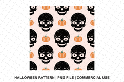 Halloween Skull Pattern Png | Sublimation | Digital Paper Product Image 1