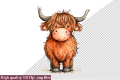 Valentine Highland Cow Clipart Png Product Image 1