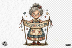 Whimsical Patriotic Grandma Clipart Product Image 1