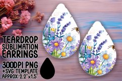 Dynamic Teardrop Earrings Template PNG , Bee Product Image 1