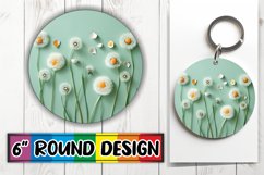 Elegant Egg Blossom Circle Design Art Keychain PNG Product Image 1