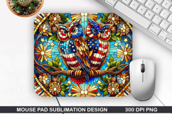 Owls Mouse Pad Sublimation, 4th Of July Mouse Pad PNG Product Image 1