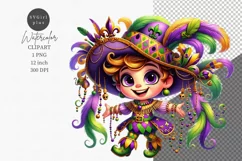 Mardi Gras clipart, Little girl clipart, Product Image 1