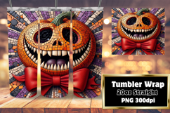 VIBRANT 20oz Tumbler Artwork for Sublimation , Cute Pumpkin Product Image 1