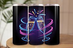 Festive Happy New Year Tumbler Wrap 2026: 20oz Skinny Tumble Product Image 1