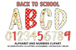 Back to School Alphabet png, letters doodle, school clipart Product Image 1
