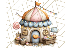 Cozy Cookie Village Clipart, Gingerbread Holiday PNG Product Image 5
