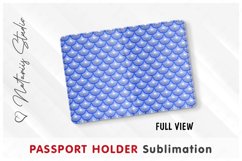 Inflated Puffy Mermaid Scales - Passport Holder sublimation. Product Image 2