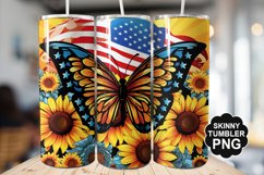 Butterfly and Sunflower Tumbler Wrap for Sublimation Product Image 1
