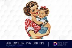 Retro American Mom Watercolor Clipart Product Image 1