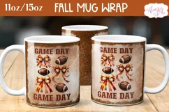 Game day mug wrap sublimation PNG, American football mug PNG Product Image 2