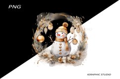Gold Snowman Clipart, Gold Chistmas Tree Clipart Product Image 1