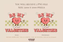 Be My Valentine Sublimation | Retro Valentines PNG Product Image 2