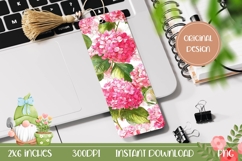 Printable Bookmark, Pink Hydrangea Bookmark Design Product Image 1