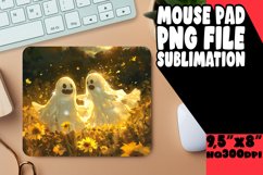 Spooky Cute Ghosts Mouse Pad Design PNG Product Image 1