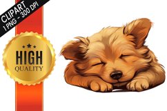 Cute Sleep Dog Sublimation PNG Design - Sublimation Design Product Image 1