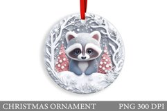 Cute Raccoon Christmas Ornament. Cute Raccoon Sublimation Product Image 1